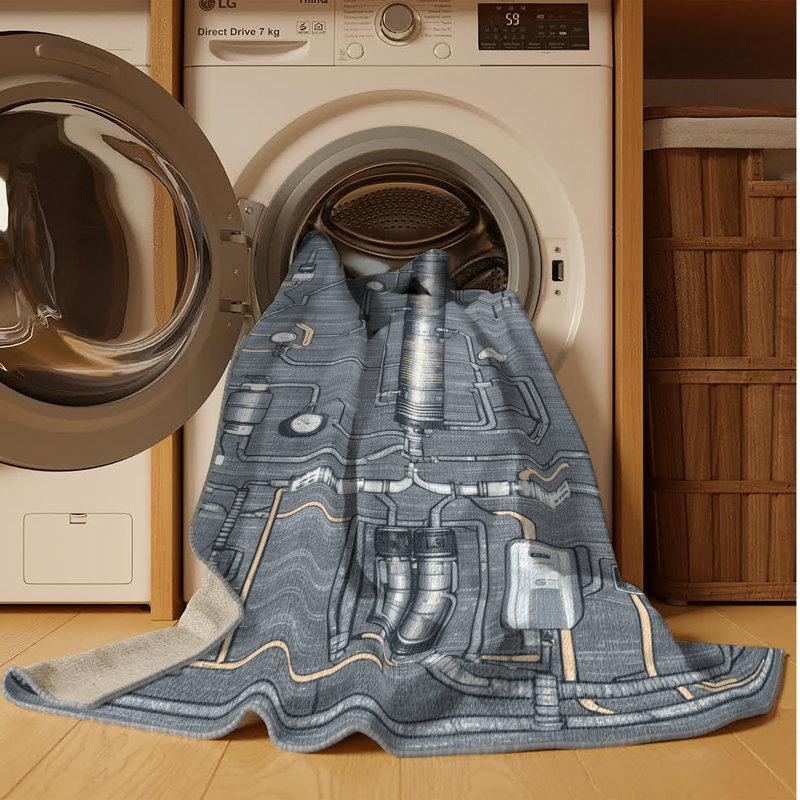 Machine Washable Space Gray Area Rug, Round 4'
