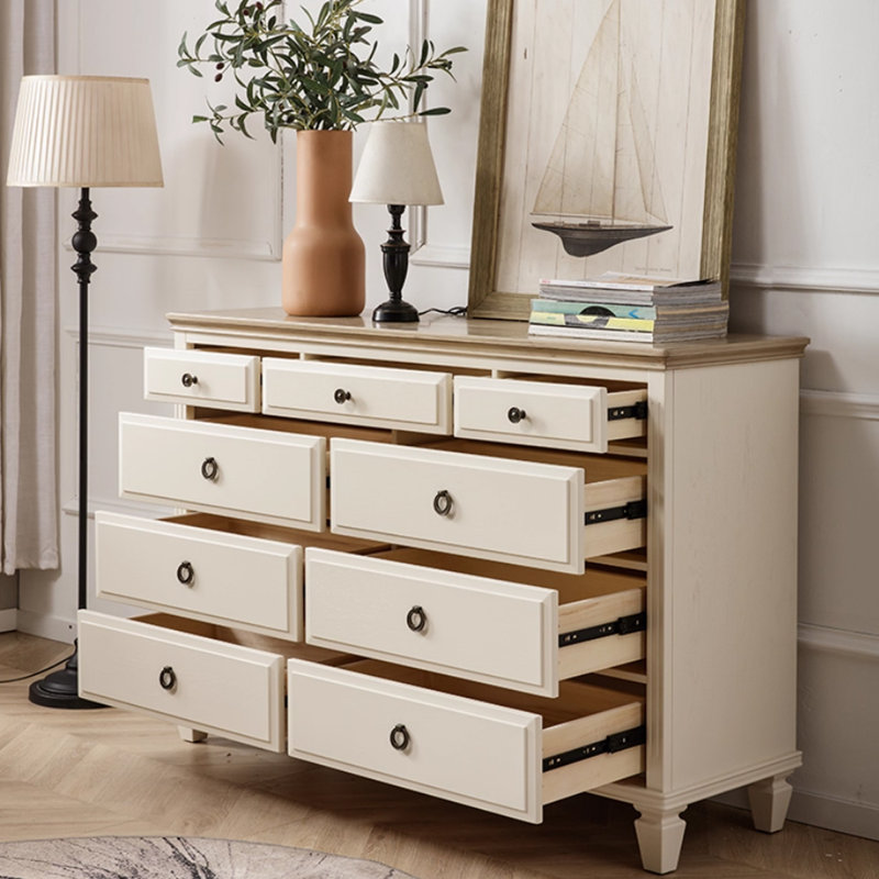 White Solid Wood Accent Cabinet
