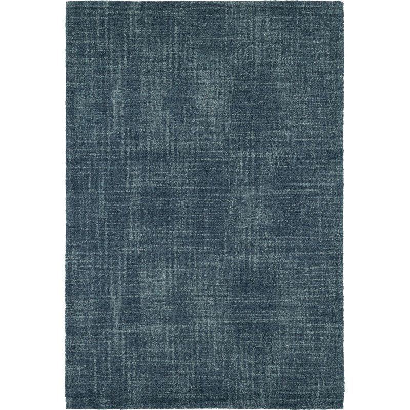 Tapis crocheté à la main en laine Crosshatch, Rectangle 9 pi 6 po x 13 pi 6 po