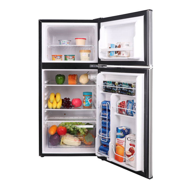 Frigidaire 4.5 Cu. ft. 2-Door Compact Refrigerator, Mini Fridge with Freezer, Stainless Steel