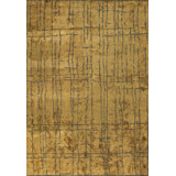 Rapture Abstract Area Rug in Gold