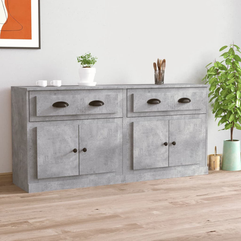 Buffet vidaXL gris moyen en bois d'ingénierie, Concrete grey
