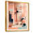 Toile avec cadre flottant or