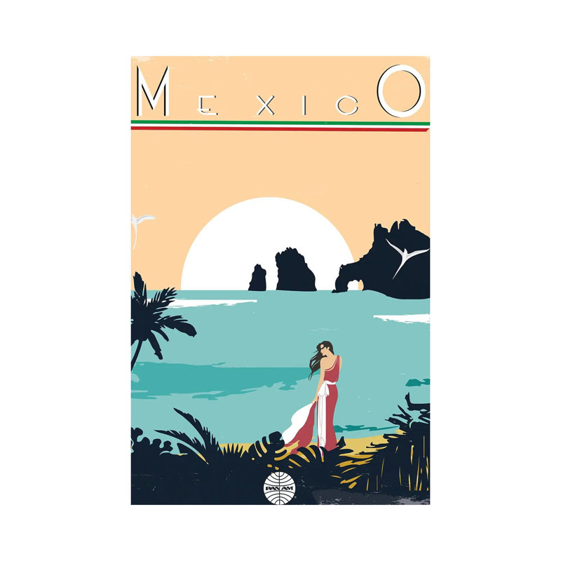 «Mexico par Fly» - Giclée sur toile tendue avec châssis, H 18 po x l 12 po x 1,5 po