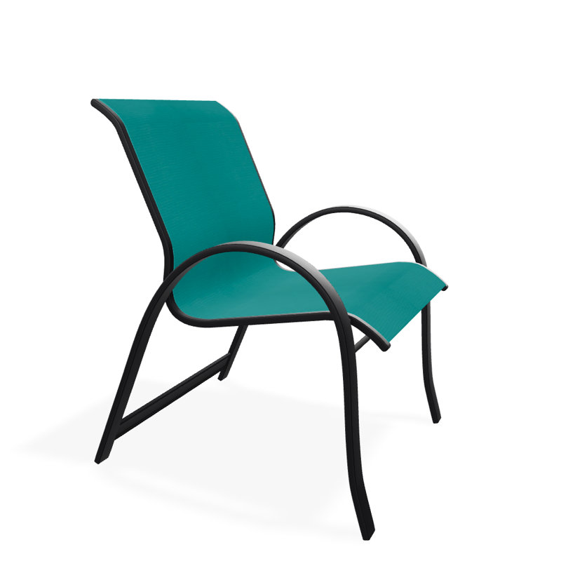 Fauteuil de salle à manger empilable Hiraku, Aqua, Noir