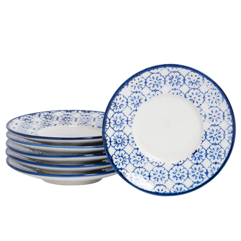 Nicola Spring - Hand-Printed Espresso Cup & Saucer Set - 65ml - Navy, 1