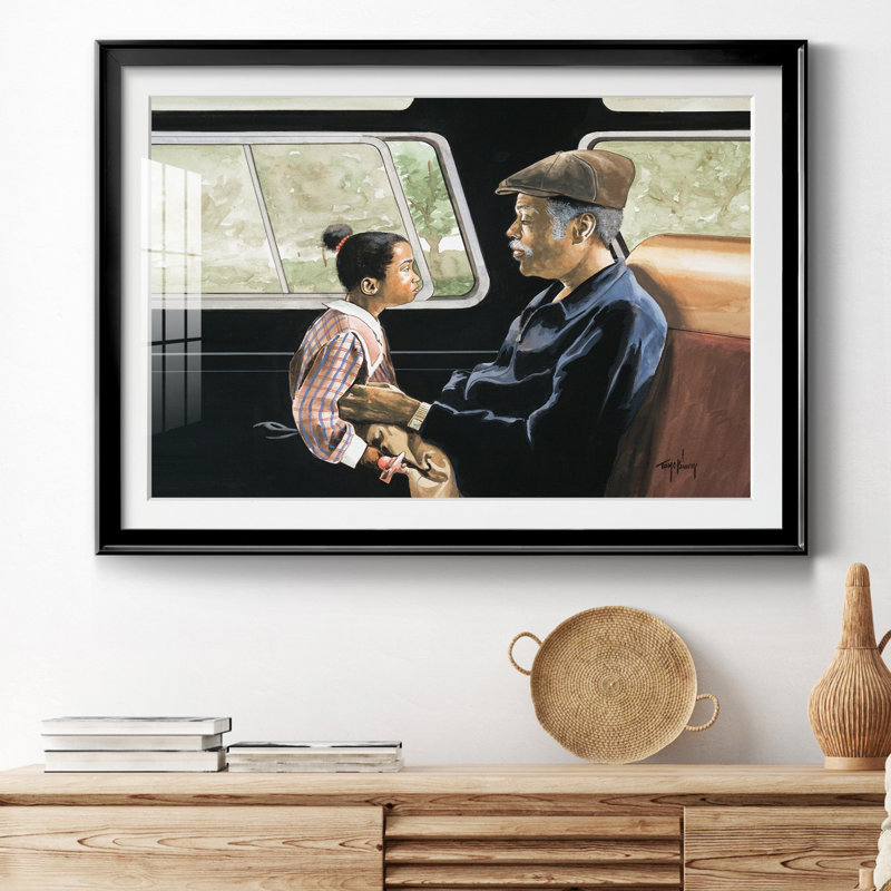 Road Trip II - peinture encadrée, Papier avec cadre noir, H 26,5 po x l 36,5 po x P 1,5 po, Blanc mat