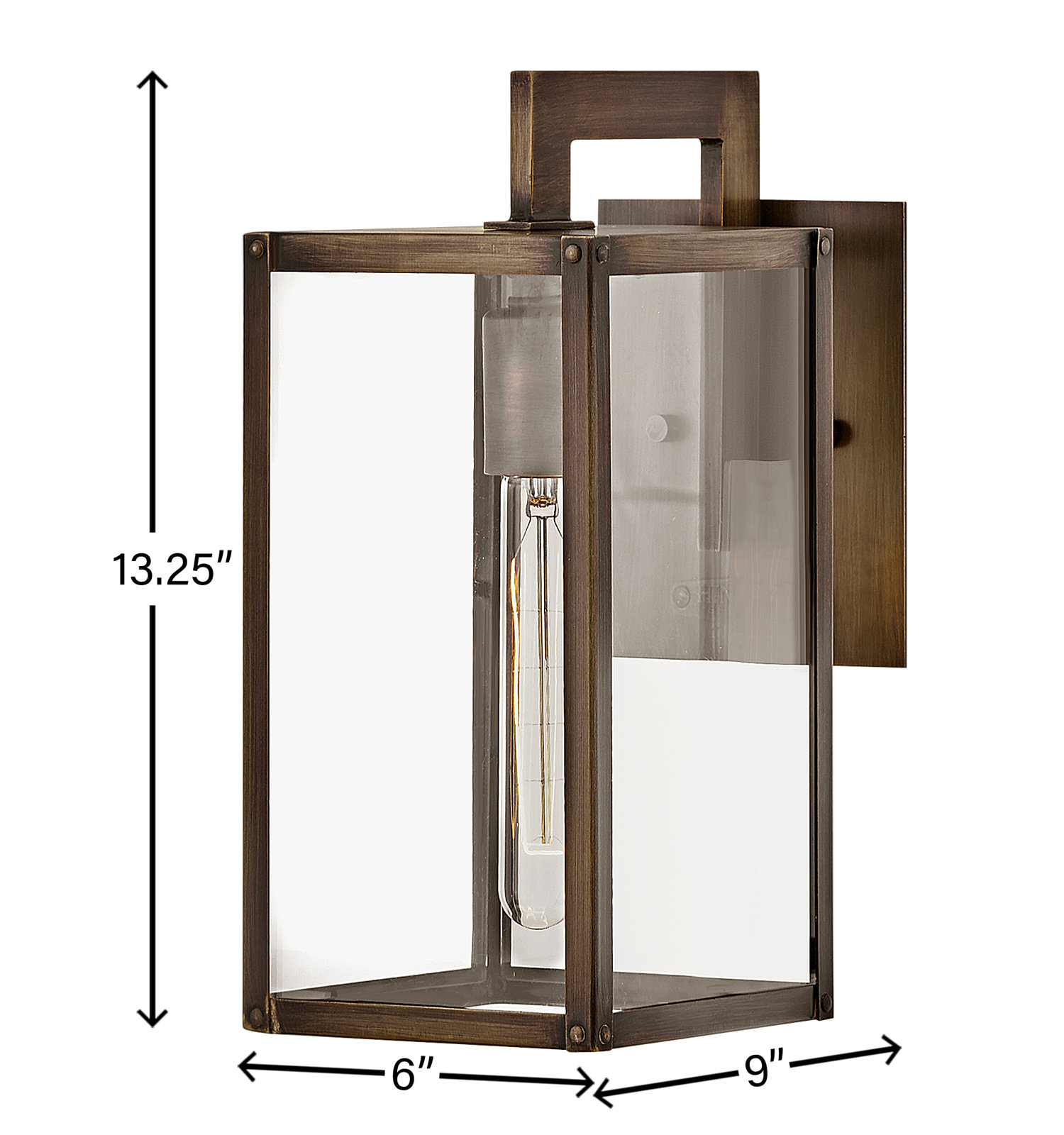Caliana Single Light Outdoor Wall Light, Burnished Bronze, 13.25" H x 6" W x 9" D