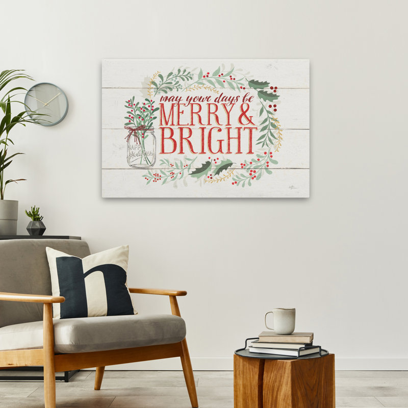 Seasons Greetings I - baies, art doré doré de Noël, H 24 po x l 36 po