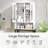 Over The Toilet Storage Cabinet, Freestanding Bathroom Organizer with Tempered Glass Doors, Thick Metal Frame & MDF Wood, Space Saver, White-414929701