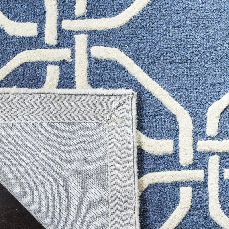 Geometric Wool Hand Woven Area Rug, Square 183cm