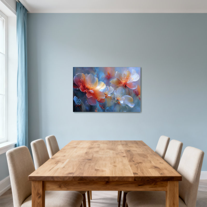 Plantes et fleurs, impression d'art floral abstrait rêveur, H 28 po x l 40 po