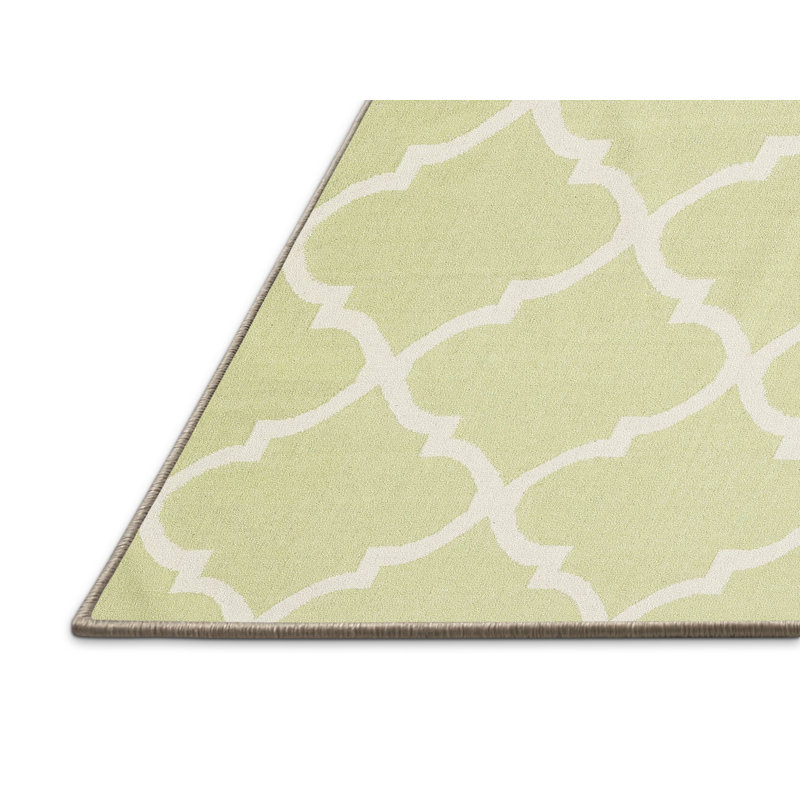 Tapis crème/zone blanche contemporaine, Rectangle 3 pi x 5 pi