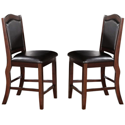 Chaises à hauteur de comptoir de 2 en similicuir brun foncé, modernes, confortables, élégantes et confortables