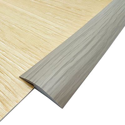 Floor Transition Strip Height Difference Pressure Strip Grey Wood Grain 0.12 Inches*1.18 Inches
