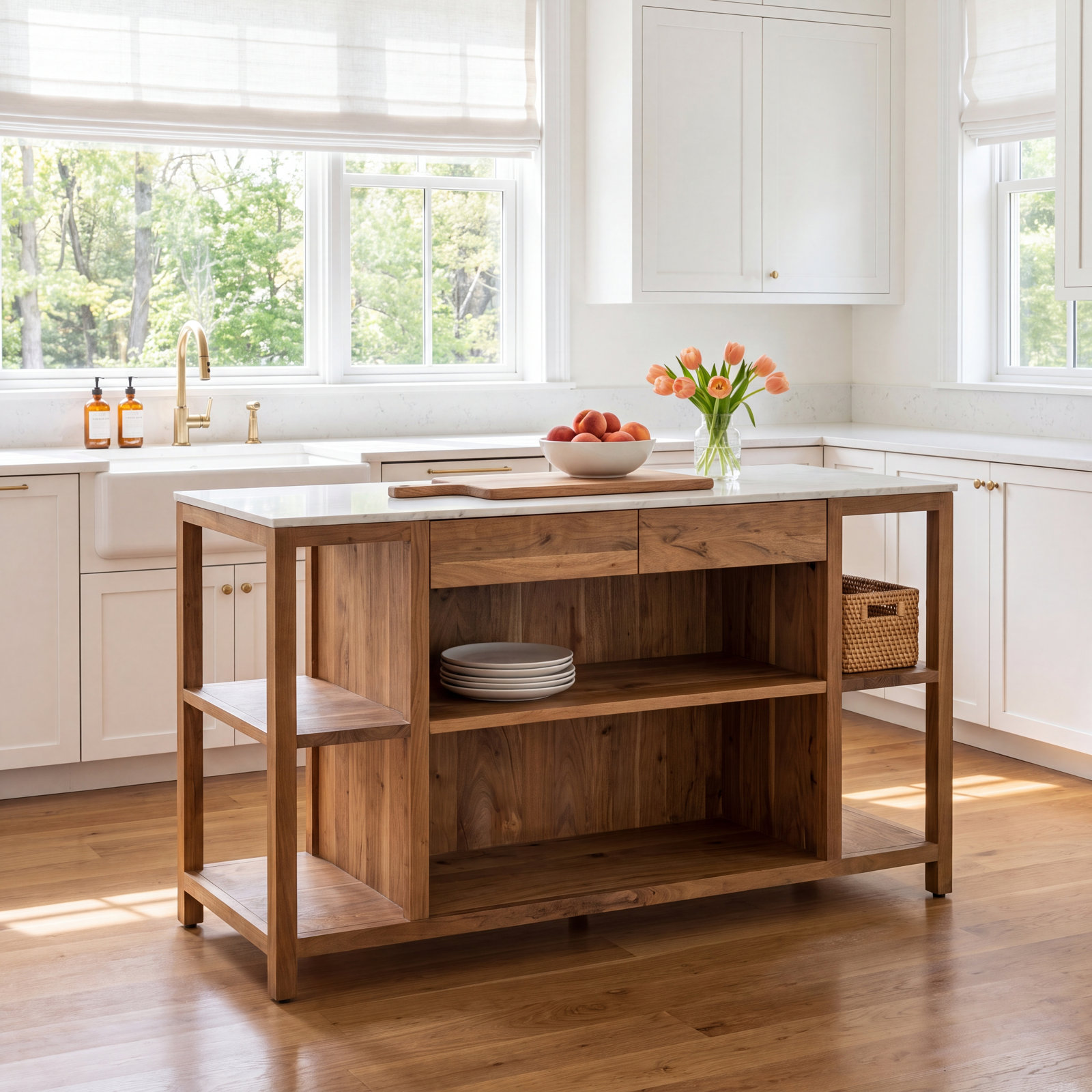 Alida Marble Top Kitchen Island
