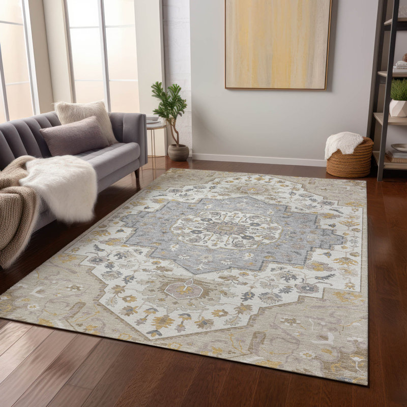 Tapis intérieur / extérieur lavable à la machine Chayden ACN985, Rectangle de 10 pi x 14 pi