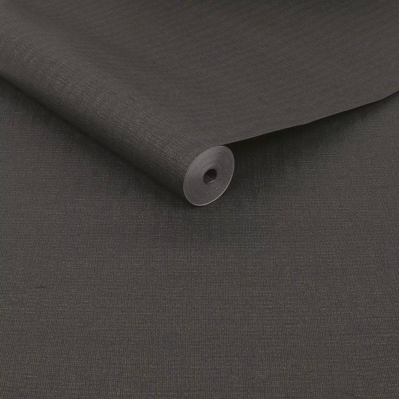 Envy Stitch Please Textured Plain Wallpaper, Black