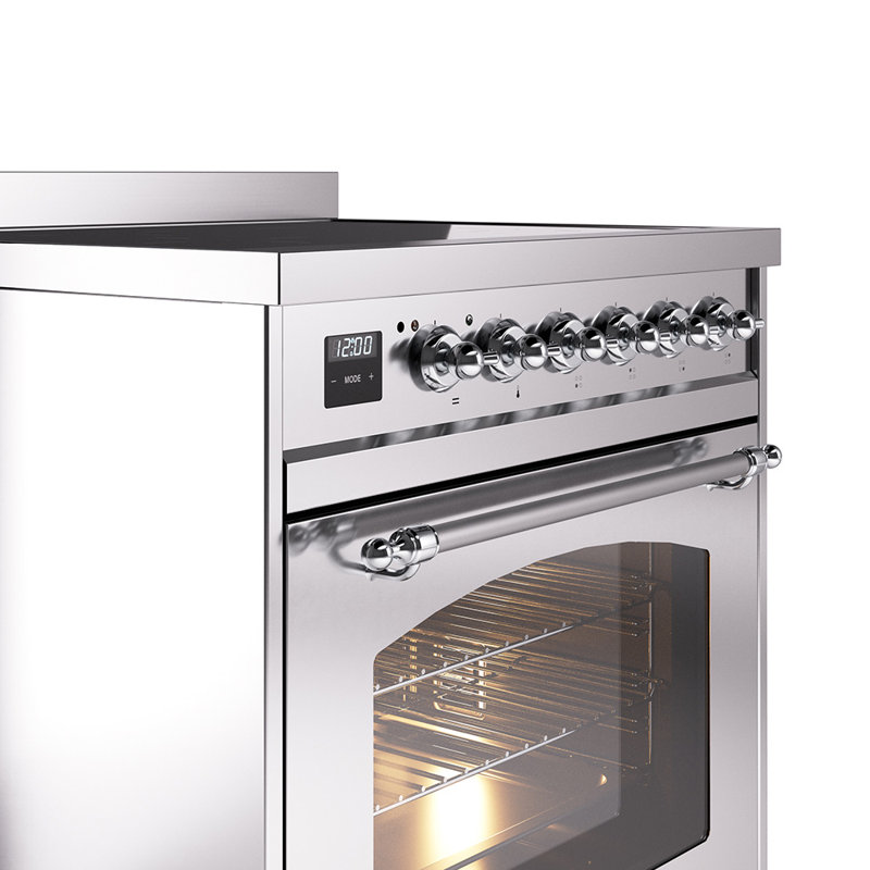 ILVE Nostalgie II 30 in Induction Range, Stainless Steel/Chrome