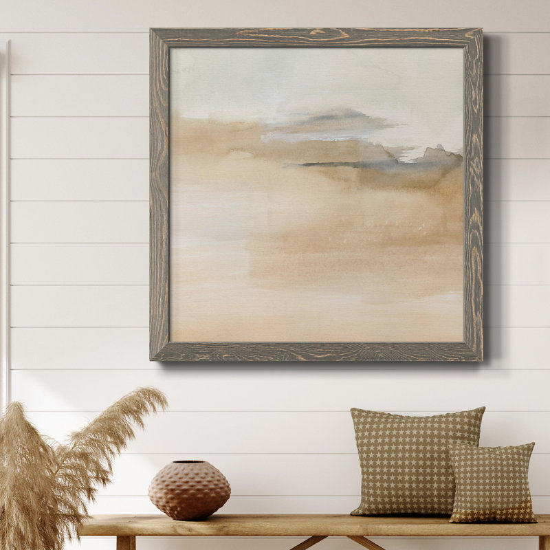 Toile encadrée I-Premium Cinnamon Shores - prête à être accrochée, H 17 po x l 17 po x P 1,5 po, Papier avec cadre gris