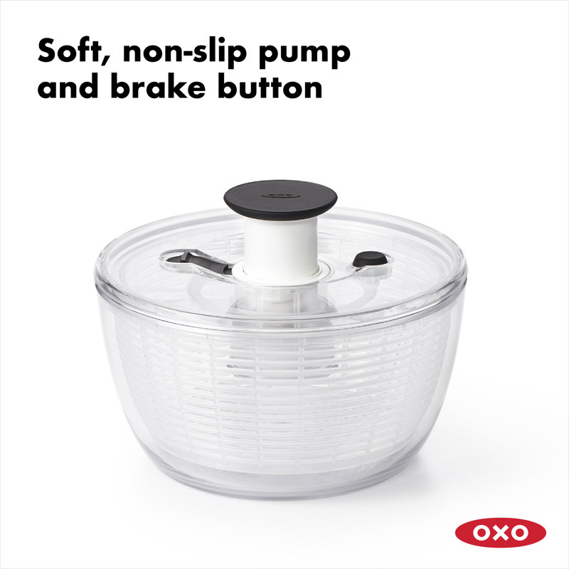 Clear & White 6.22 Qt Easy-Use Award-Winning Salad Spinner