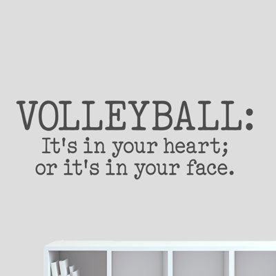 Décalcomanie murale coeur volleyball