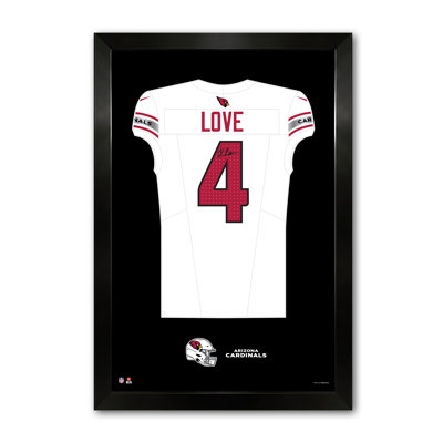 NFL-PA ARIZONA CARDINALS JEREMIYAH LOVE 04, chandail blanc encadré 14 po x 20 po, impression encadrée
