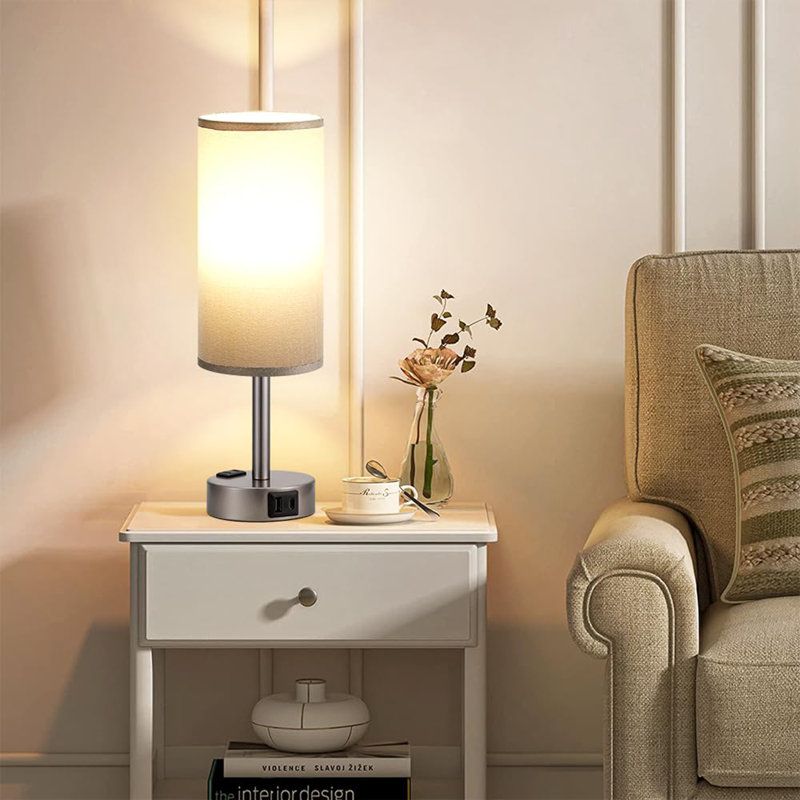 Lampe de chambre pour table de chevet, Gris, Gris