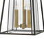 Luminaire suspendu géométrique unique à 3 lumières Cognac Izzie