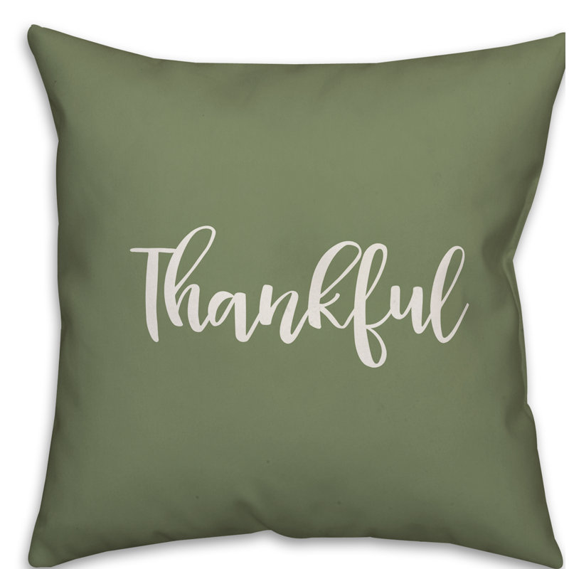  Coussin Thankful, Vert, Coussin décoratif