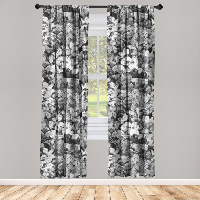 Fleau Semi Sheer Curtain Pair, 95" W x 63" H