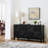 60.5'' Buffet Cabinet with Storage, Farmhouse Fluted Sideboard with Geometric Pattern & Adjustable Shelves, Mid Century Modern TV Stand for Living Room Kitchen Dining Room Entryway