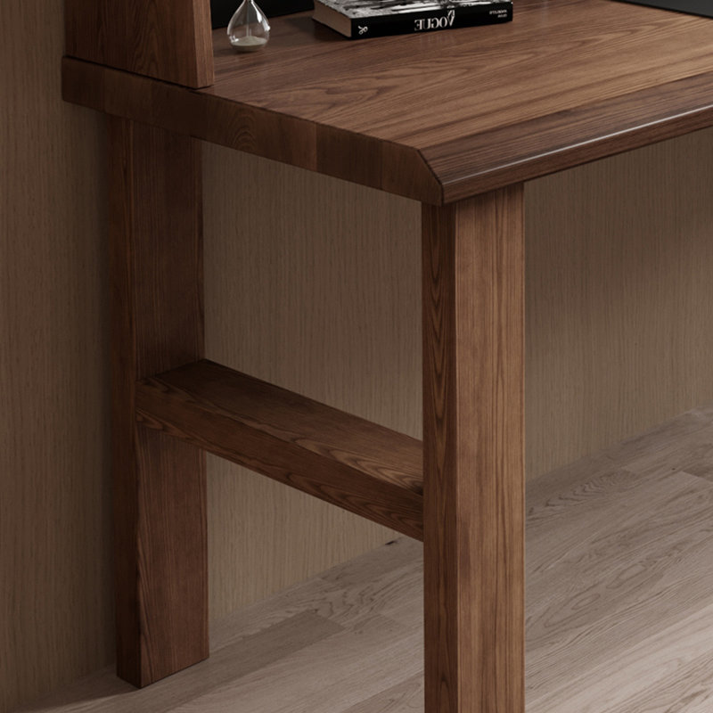 Nut-brown Rectangular Solid Wood writing desk, Computer desk, 53.15" H x 62.99" W x 23.62" D