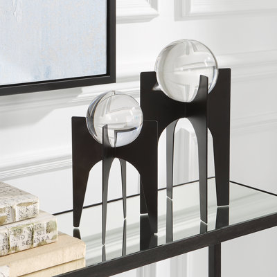 Uttermost Ellianna Crystal Spheres On Black Base Set/2