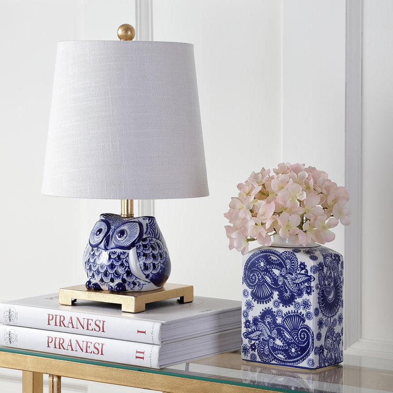 Litherland Table Lamp, Blue/White