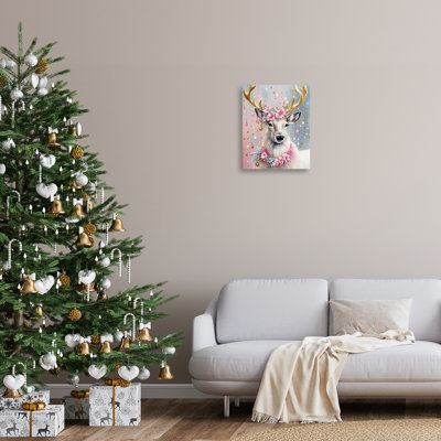 Fleurs ornementales sur toile de chevreuil, conception de Tabz Jones