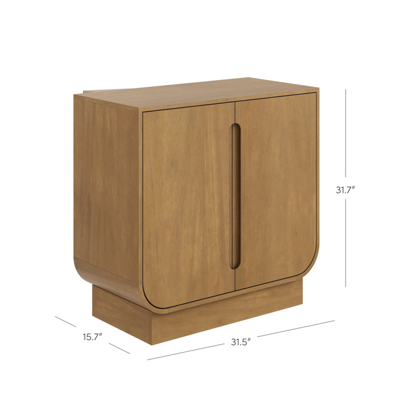 Armoire décorative arquée Mid-Century moderne en brun clair, Marron clair