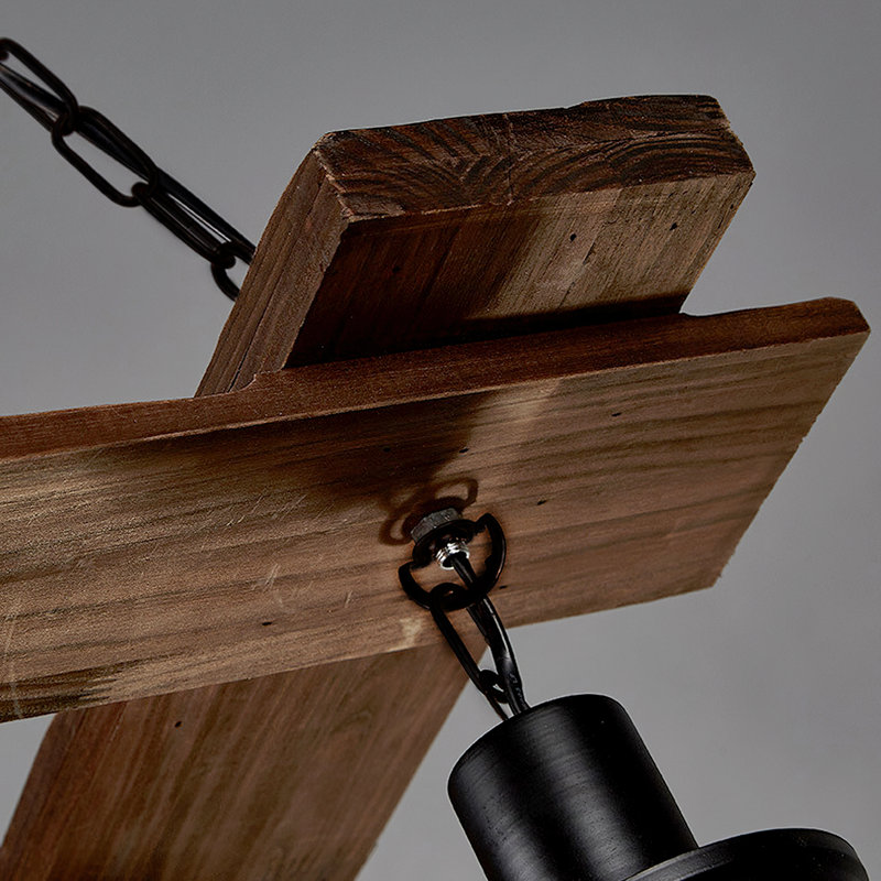 Lustre en bois 4 lumières à intensité variable Iona