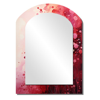 Crimson Reverie - Red Modern Arch Wall Mirror