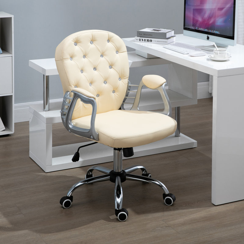Noriko Task Chair, Beige, Faux Leather