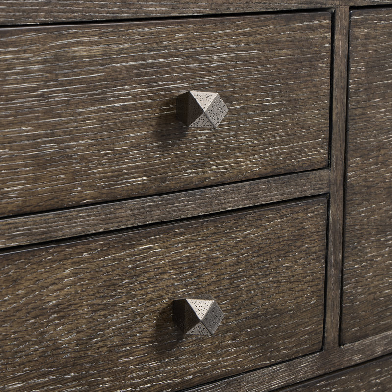Linea 8 Drawer Dresser with Mirror, Cerused Charcoal