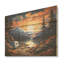 «Camping Van Charm At Sunset», art mural en bois de camping sur bois de pin naturel-101404436