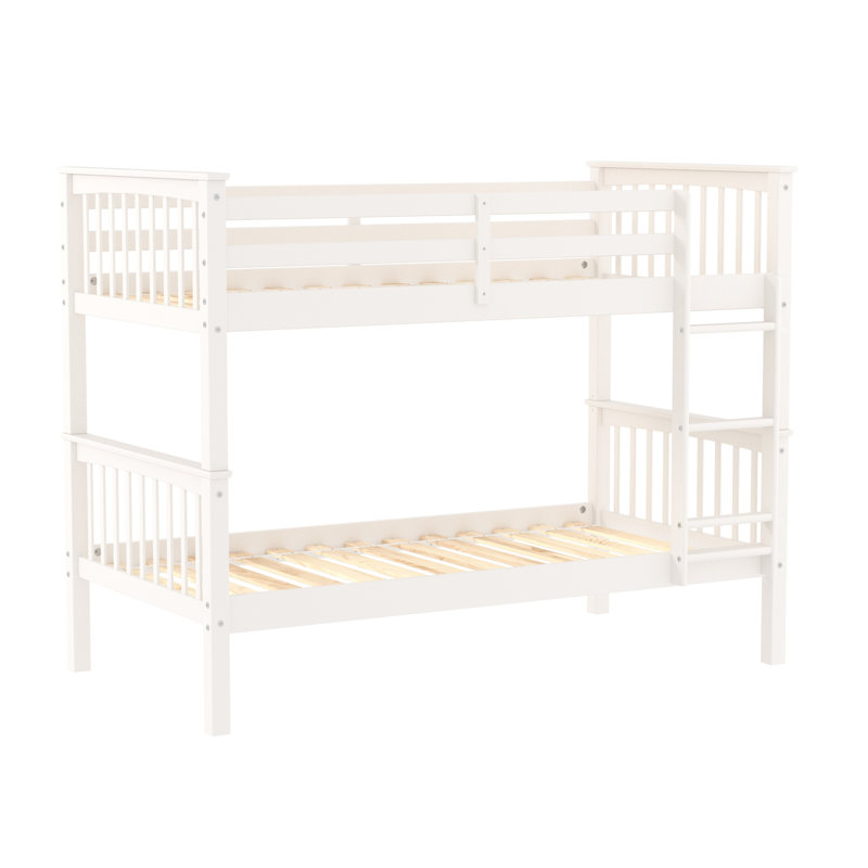 Brinna Kids Twin Over Twin Bunk Bed, Off White