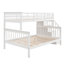Lit superposé simple au-dessus d'un lit double avec escalier avec rangement et garde-corps pour la chambre à coucher, couleur blanche