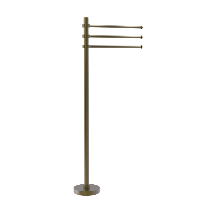 Gober Freestanding Towel Stand, Antique Brass