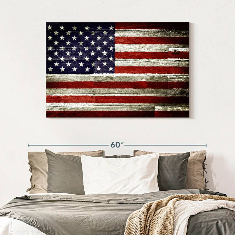 Borges American Flag Rustic, 32" H x 48" W