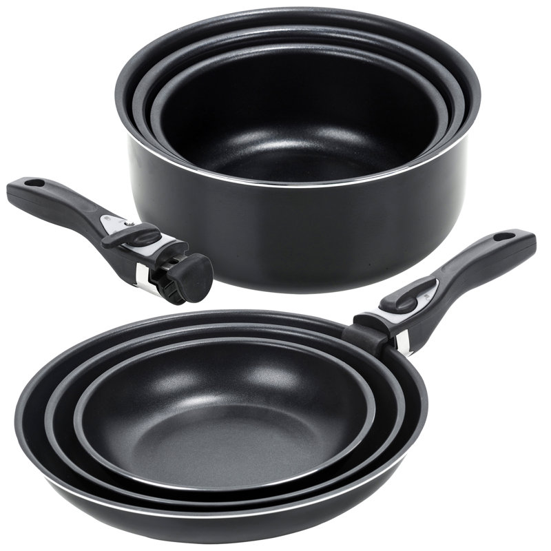 Symple Stuff Meghrig 7 Pieces Hard-Anodized Aluminum Non Stick Cookware Set