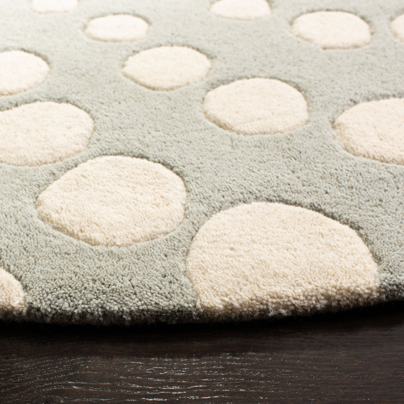 Tapis à pois en laine et viscose touffeté à la main Decara Soho, Rectangle 3 pi 6 po x 5 pi 6 po