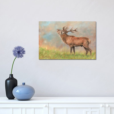 Red Deer 1 Piece Wrapped Canvas Painting