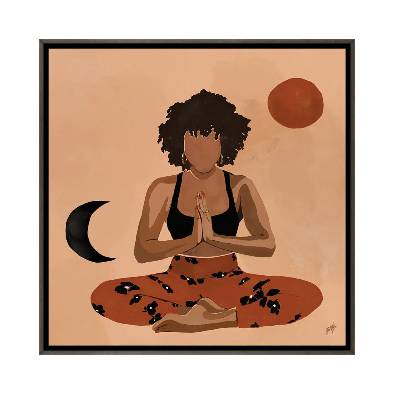 « Harmony » par Bria Nicole-impression d’art graphique, Toile encadrée de bois rustique foncé, Pas de tapis